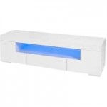 Milano White TV Stand with LED Lights White