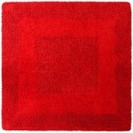 Super Soft Reversible Red Square Bath Mat Red