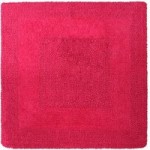 Super Soft Reversible Fuchsia Square Bath Mat Fuchsia (Pink)