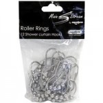 Roller Rings Pack of 12 Shower Curtain Hooks Silver