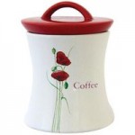 Poppy Coffee Storage Jar Red / White