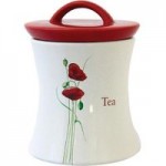 Poppy Tea Storage Jar Red / White