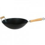 Swift Non-Stick 34cm Wok with Wooden Handle Black