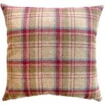 Tweed Woven Cushion Red / Brown