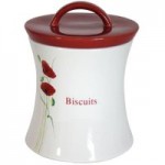 Poppy Biscuit Storage Jar Red / White