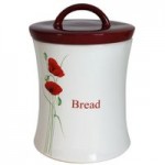 Poppy Bread Crock Red / White