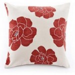 Large Monet Cushion Red