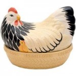 Mason Cash Mother Hen Egg Nest Black / Cream