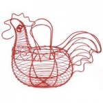 Cookshop Chicken Shaped Red Wire Basket Red