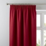 Solar Red Blackout Pencil Pleat Curtains Red