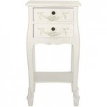 Toulouse Ivory 2 Drawer Bedside Table White
