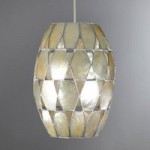 Capiz Diamond Cylinder Easy Fit Pendant Cream