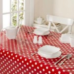 Dotty Rectangle PVC Tablecloth Red
