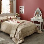 Juliet Embroidered Red Duvet Cover Red / Brown