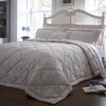 Dorma Aveline Natural Quilted Throw Light Brown