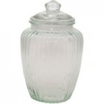 Vintage Glass Barrel Jar Clear