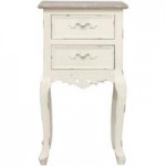 Camille Ivory 2 Drawer Bedside Table Cream
