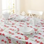 Red Poppy Tablecloth Red / White