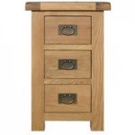 Aylesbury Oak Wide 3 Drawer Bedside Table Light Brown / Natural