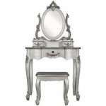 Toulouse Silver Dressing Table Set Silver