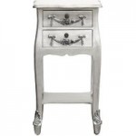 Toulouse Silver 2 Drawer Bedside Table Silver