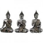 Set of 3 Buddhas Silver