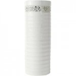 Large Sparkle Ridged Vase White