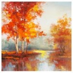 Autumn Trees Canvas Orange