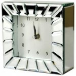 Mirror Panelled Glass Clock Clear