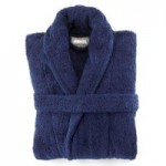 Egyptian Cotton Navy Blue Dressing Gown Navy (Blue)