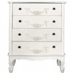 Toulouse Ivory Wide 4 Drawer Chest White