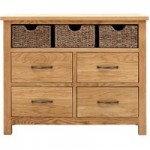 Sidmouth Oak Sideboard With Baskets Light Brown / Natural