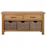 Sidmouth Oak Storage Bench Light Brown / Natural