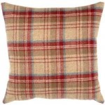 Large Tweed Cushion Red / Brown