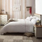 Gingham Hearts Embroidered Taupe Duvet Cover Cream