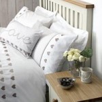 Gingham Hearts Taupe Housewife Pillowcase White