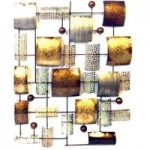 Abstract Metal Panel Wall Art Silver & Gold