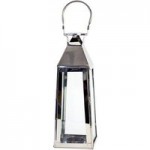 Metal And Glass Lantern Silver