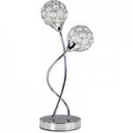 Sphere 2-Light Chrome Table Lamp Silver