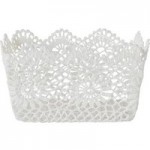 White Cotton Crochet Storage Basket White