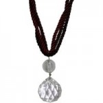 Crystal Droplet Tieback Black / Silver