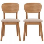 Skandi Oak Pair of Chairs – Brown Light Brown / Natural