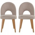 Skandi Oak Pair of Upholstered Chairs Dark Grey