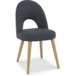 Skandi Oak Pair of Upholstered Chairs Charcoal