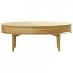 Skandi Oak Coffee Table with Drawer Light Brown / Natural