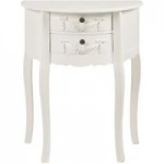 Toulouse Ivory 2 Drawer Side Table White