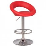 Piso Adjustable PU Bar Stool – Red Red