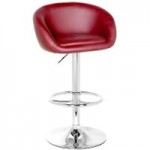 Apollo Upholstered Adjustable Gas Lift Bar Stool – Red Red