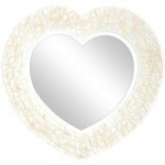 Wicker Heart Mirror White