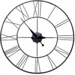 Roman Numeral Metal Oversized Wall Clock Silver